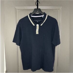Ted Baker London Ribbed Knit Cotton Polo | UK 5/US XL | Classic Stripe Detail